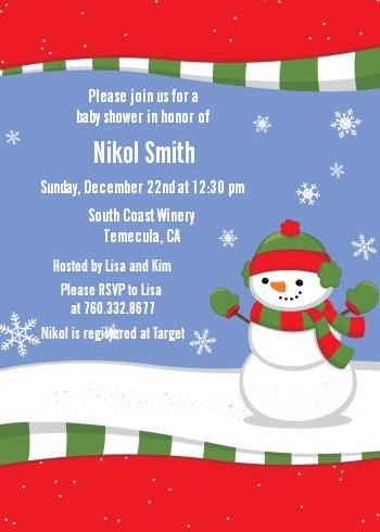 Frosty the Snowman - Christmas Invitations