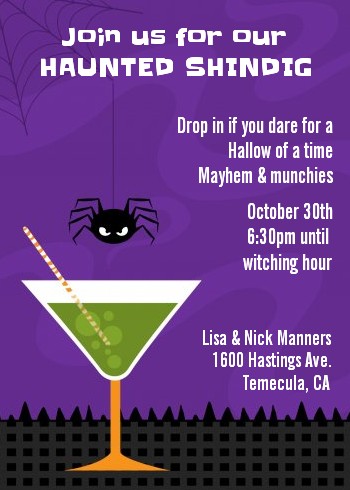 Funky Martini - Halloween Invitations