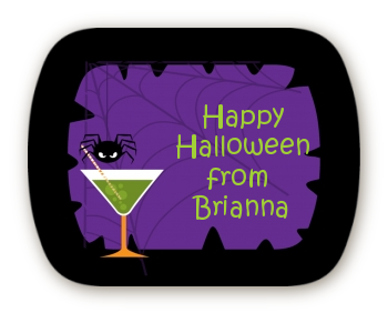 Funky Martini - Personalized Halloween Rounded Corner Stickers