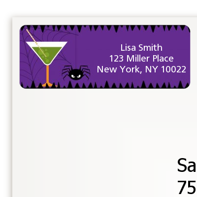 Funky Martini - Halloween Return Address Labels