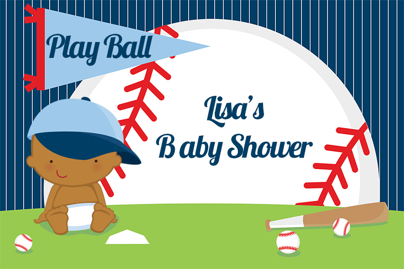  Future Baseball Player - Personalized Baby Shower Placemats Caucasian