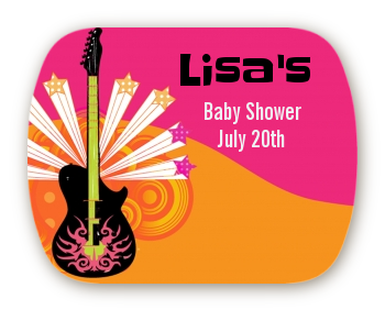 Future Rock Star Girl - Personalized Baby Shower Rounded Corner Stickers