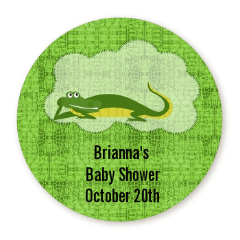  Gator - Round Personalized Baby Shower Sticker Labels 