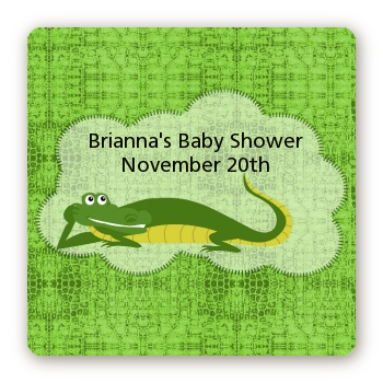 Gator - Square Personalized Baby Shower Sticker Labels