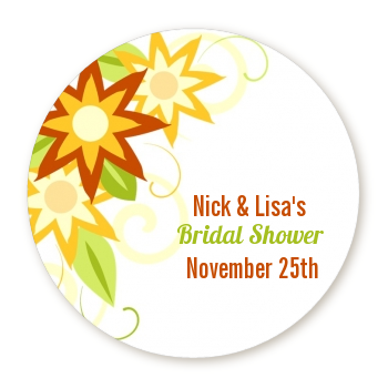  Gazania Flowers - Round Personalized  Sticker Labels 