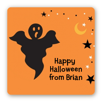 Ghost - Square Personalized Halloween Sticker Labels