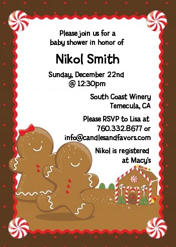 Gingerbread House - Christmas Invitations