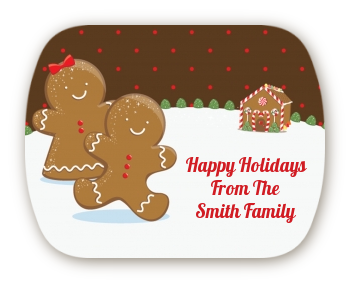 Gingerbread House - Personalized Christmas Rounded Corner Stickers