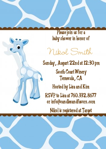  Giraffe Brown - Baby Shower Invitations Brown