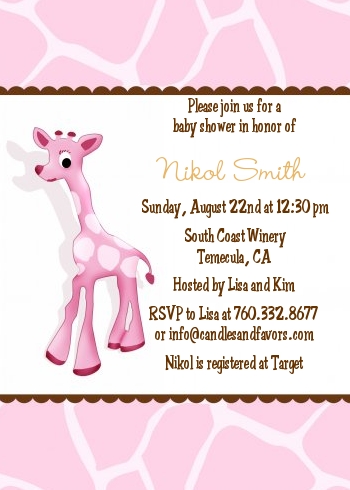  Giraffe Brown - Baby Shower Invitations Brown