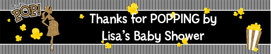  About To Pop Gold Glitter - Personalized Baby Shower Banners 