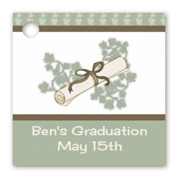 Graduation Diploma - Personalized Graduation Party Card Stock Favor Tags