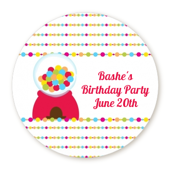  Gumball - Round Personalized Birthday Party Sticker Labels 