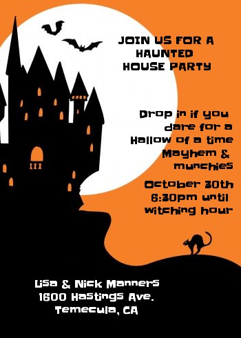 Haunted House - Halloween Invitations