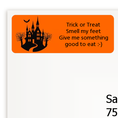 Haunted House - Halloween Return Address Labels