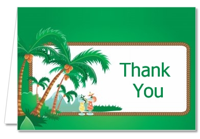 Hawaiian Luau - Bridal Shower Thank You Cards