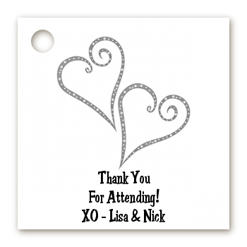 Hearts - Personalized Bridal Shower Card Stock Favor Tags