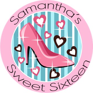  High Heel Shoe - Round Personalized Birthday Party Sticker Labels 