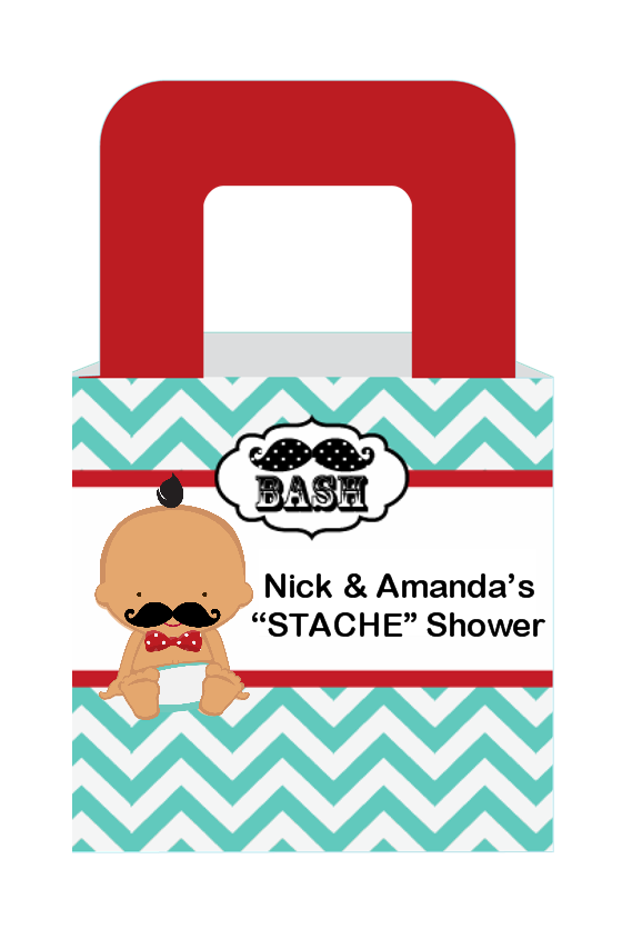  Little Man Mustache - Personalized Baby Shower Favor Boxes Caucasian