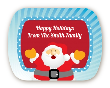 Ho Ho Ho Santa Claus - Personalized Christmas Rounded Corner Stickers