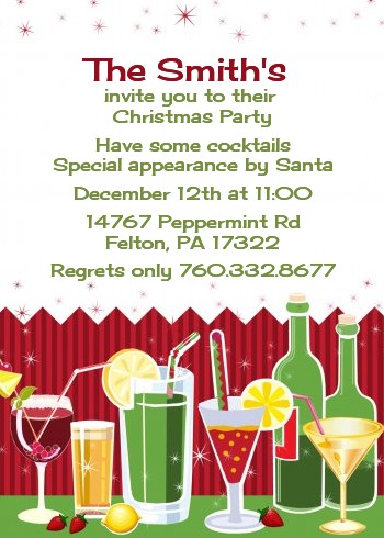 Holiday Cocktails - Christmas Invitations