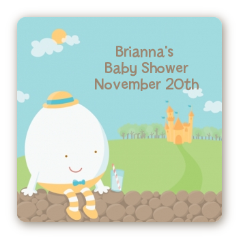 Humpty Dumpty - Square Personalized Baby Shower Sticker Labels