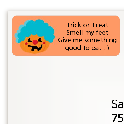 Jack O Lantern Clown - Halloween Return Address Labels