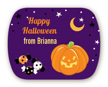 Jack O Lantern - Personalized Halloween Rounded Corner Stickers