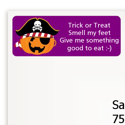 Jack O Lantern Pirate - Halloween Return Address Labels