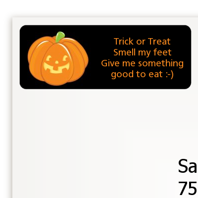 Jack O Lantern - Halloween Return Address Labels