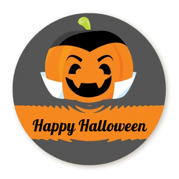  Jack O Lantern Vampire - Round Personalized Halloween Sticker Labels 