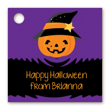 Jack O Lantern Witch - Personalized Halloween Card Stock Favor Tags