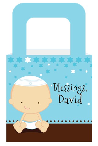 Jewish Baby Boy - Personalized Baby Shower Favor Boxes