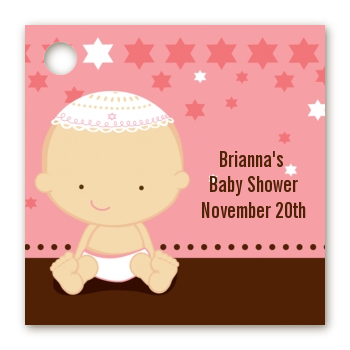 Jewish Baby Girl - Personalized Baby Shower Card Stock Favor Tags