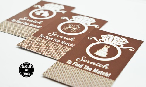  Engagement Ring Chocolate Brown - Bridal Shower Scratch Off Tickets 