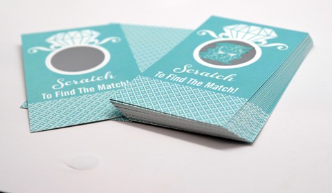  Engagement Ring Aqua - Bridal Shower Scratch Off Tickets 