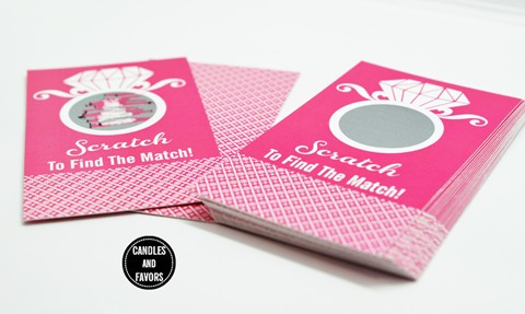  Engagement Ring Dark Pink - Bridal Shower Scratch Off Tickets 