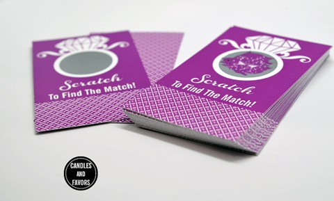  Engagement Ring Dark Purple - Bridal Shower Scratch Off Tickets 