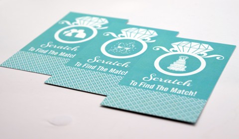  Engagement Ring Aqua - Bridal Shower Scratch Off Tickets 