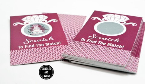  Engagement Ring Maroon - Bridal Shower Scratch Off Tickets 