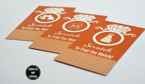  Engagement Ring Orange - Bridal Shower Scratch Off Tickets 