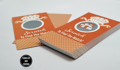  Engagement Ring Orange - Bridal Shower Scratch Off Tickets 