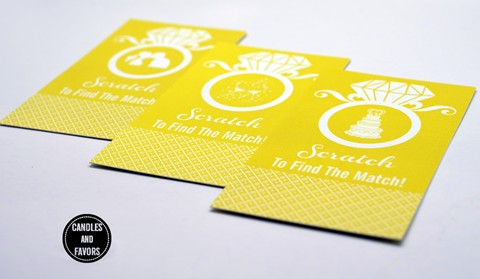  Engagement Ring Yellow - Bridal Shower Scratch Off Tickets 