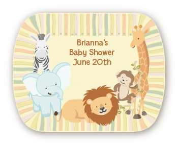 Jungle Safari Party - Personalized Baby Shower Rounded Corner Stickers