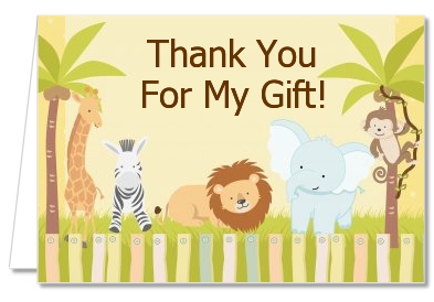 Jungle Safari Party - Baby Shower Thank You Cards