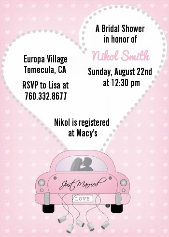 Just Married - Bridal Shower Invitations