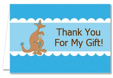 Kangaroo Blue - Baby Shower Thank You Cards