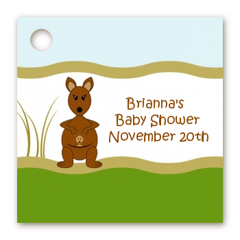 Kangaroo - Personalized Baby Shower Card Stock Favor Tags