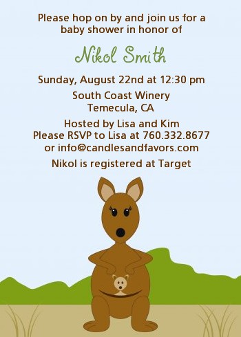 Kangaroo - Baby Shower Invitations