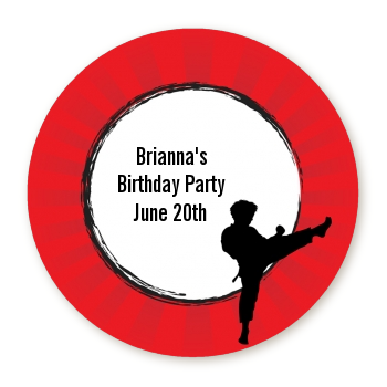  Karate Kid - Round Personalized Birthday Party Sticker Labels 